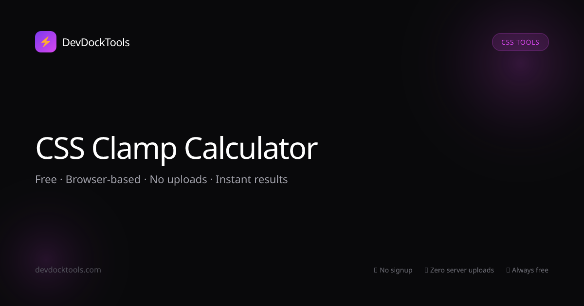CSS Clamp Calculator | DevDockTools