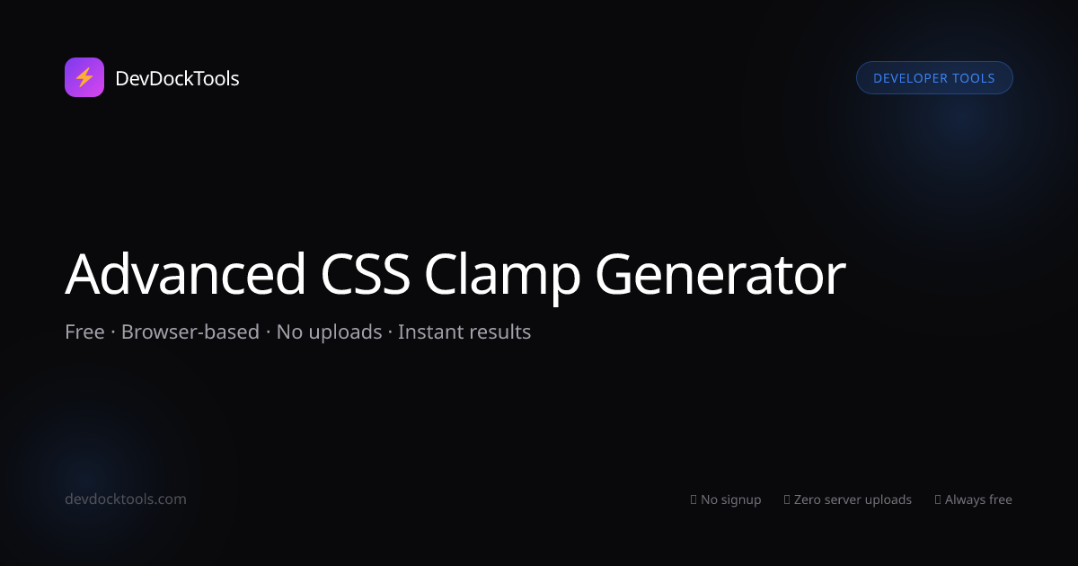 CSS Clamp Generator | DevDockTools
