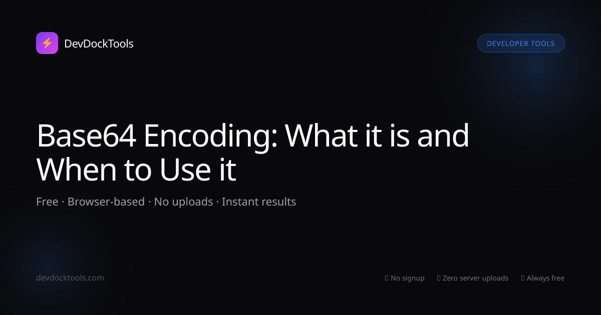 Base64 Encoding: What it is and When to Use it | DevDockTools