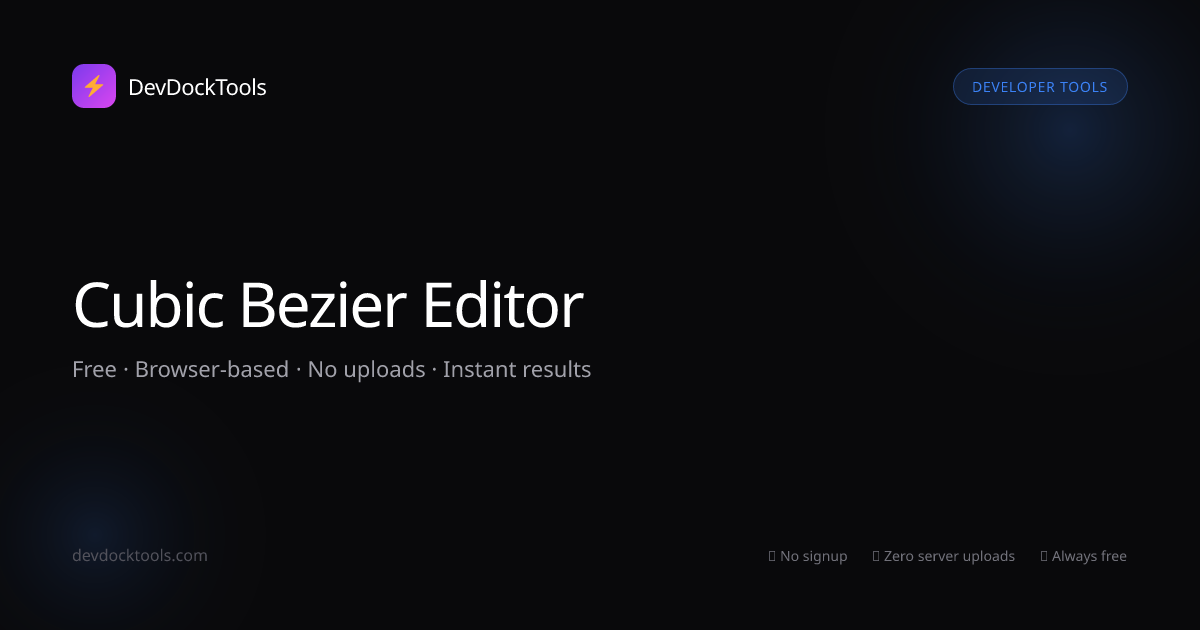 Cubic Bezier Easing Editor | DevDockTools