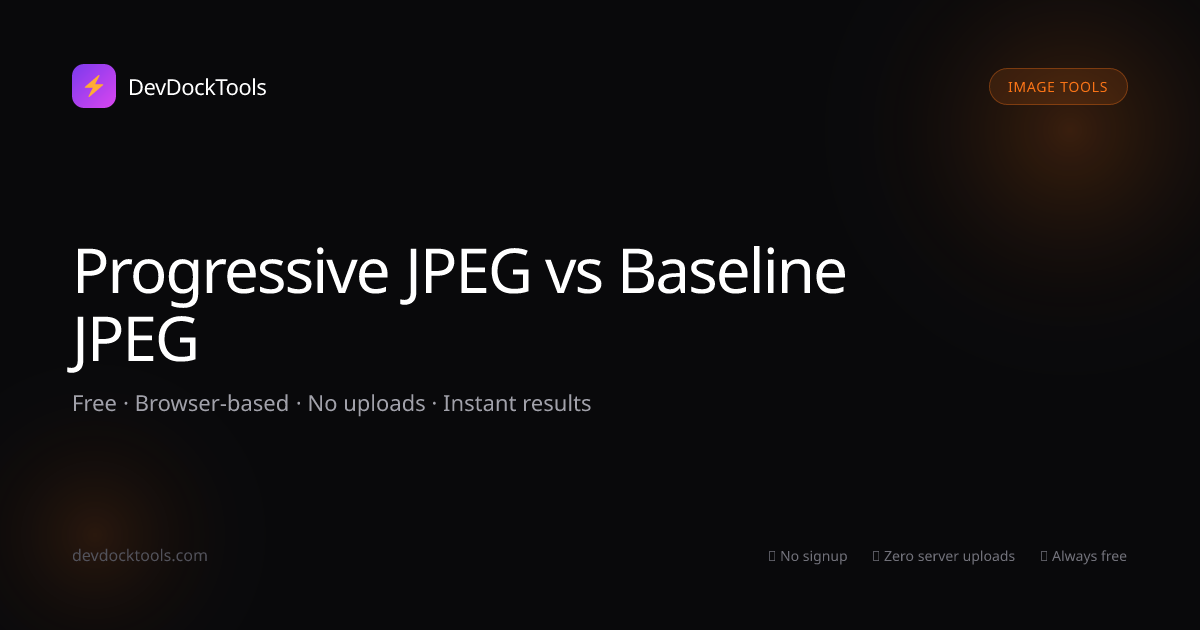Progressive JPEG vs Baseline JPEG | DevDockTools